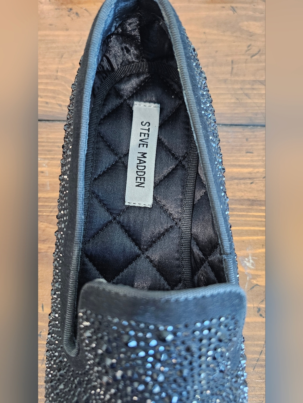 Steve Madden Black Rhinestone Slip-On Loafers/Shoes Men Sz 8 9 10.5 11.5 13 NWOB - Picture 5 of 10